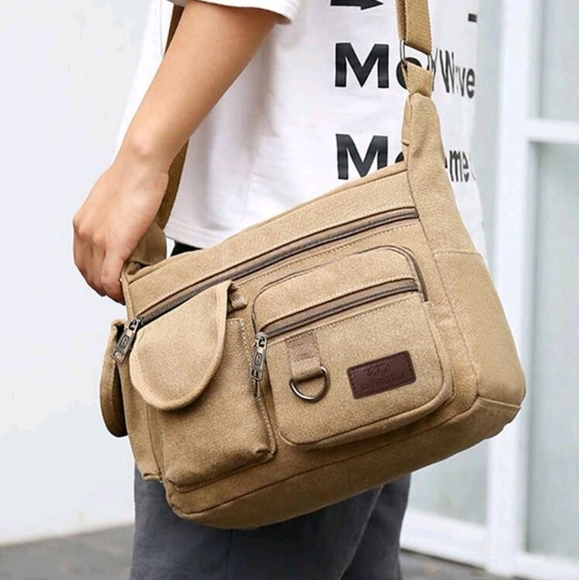 NEW Khaki Messenger Bag - Picture 1 of 10